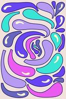 abstrakte welle trippy poster blaue farbe. einfache psychedelische Welle. moderne vektorillustration im stil y2k retro. Wirbelmuster-Ästhetik. vektor