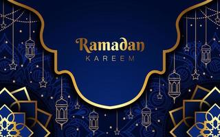 realistischer luxus ramadan kareem hintergrund vektor