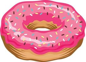 donut mit rosa glasur. Donut-Symbol, Vektorillustration vektor