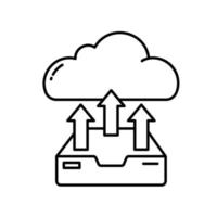 Daten-Upload-Symbol vom Speicher zum Cloud-Computing-Server vektor