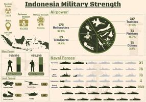 indonesien militär styrka infografik, militär kraft av indonesien armén diagram presentation. vektor