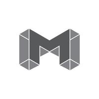 brev m mosaik- 3d design logotyp vektor