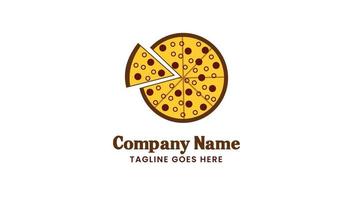 pizza med bita logotyp vektor