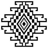 etnisk geometrisk motiv. aztec kilim geometrisk fyrkant diamant stam- motiv för dekoration element, svart och vit Färg isolerat bakgrund. vektor