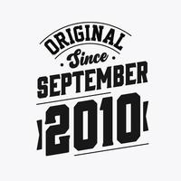 född i september 2010 retro årgång födelsedag, original- eftersom september 2010 vektor