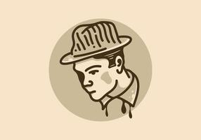 illustration design av män ha på sig runda hattar vektor