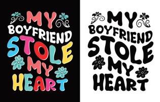 Valentinstag-Typografie-T-Shirt-Design. vektor