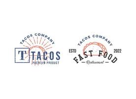 Tacos-Logo-Design-Vektor-Illustration. gut für Restaurantmenü und Café-Abzeichen. vektor