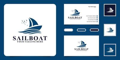 Segelboot-Logo-Design-Inspiration und Visitenkarten-Inspiration vektor