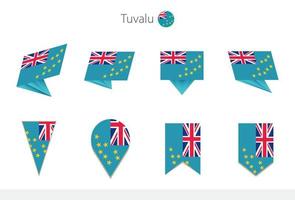 Tuvalu-Nationalflaggensammlung, acht Versionen von Tuvalu-Vektorflaggen. vektor