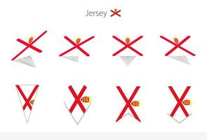 Jersey-Nationalflaggensammlung, acht Versionen von Jersey-Vektorflaggen. vektor