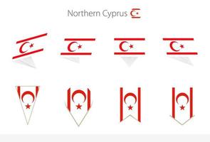 nordlig cypern nationell flagga samling, åtta versioner av nordlig cypern vektor flaggor.