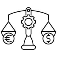 Budget-Balance-Symbol, geeignet für eine Vielzahl von digitalen Kreativprojekten. vektor