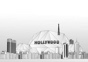 schöne hollywood-stadtvektorillustration vektor