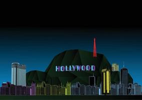 schöne hollywood-stadtvektorillustration vektor