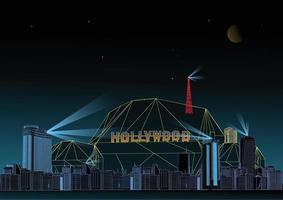 schöne hollywood-stadtvektorillustration vektor