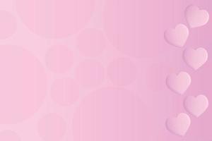 bunte rosa Tapetenelemente in Form des Herzens, das auf rosa Hintergrund fliegt. liebes- und valentinstagkonzept. Geburtstags-Grußkarten-Design. vektor