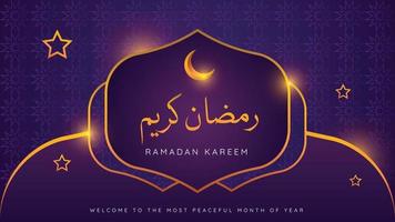 ramazan kareem arabicum kalligrafi hälsning kort. mest religiös månad för muslimer. måne med stjärnor illustration vektor