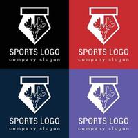 jag kommer design sporter logotyp för baseboll, fotboll och Övrig sporter vektor