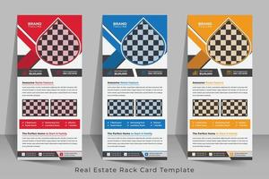 Corporate Real Estate Agency-Rack-Karte und DL-Flyer-Vorlagendesign vektor