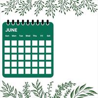 juni månad kalender vektor