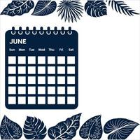 juni månad kalender vektor