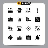 16 kreative Symbole moderne Zeichen und Symbole des Kartenbleistifts bezahlen Bildung Login editierbare Vektordesign-Elemente vektor