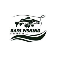 bas fiske logotyp design mall vektor