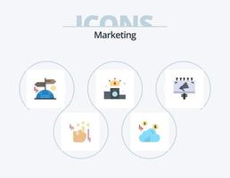 Marketing Flat Icon Pack 5 Icon Design. Marketing. Werbung. Finanzen. Anzeige. Geld vektor