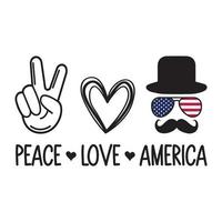 fred kärlek och Amerika vektor sublimering för tshirt klistermärke råna kudde