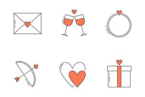 Reihe von Valentinstag-Icons. Vektor-Illustration vektor