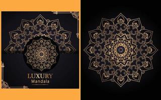 Dies sind die luxuriösen dekorativen Mandala-Design-Hintergrund in Goldfarbe vektor