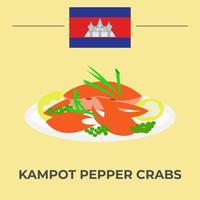 Kampot-Pfefferkrabben vektor