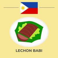 lechon babi philippinen lebensmitteldesign vektor