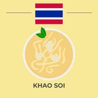 khao soi thailändisches lebensmitteldesign vektor