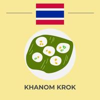 Khanom Krok thailändisches Essensdesign vektor