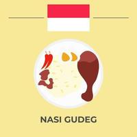 nasi gudeg indonesiska mat design vektor