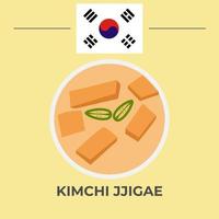 kimchi jjigae koreanska mat design vektor