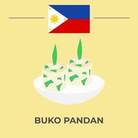 buko pandan philippinen lebensmitteldesign vektor