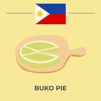 buko pie philippinen lebensmitteldesign vektor