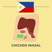 kyckling inasal filippinerna mat design vektor