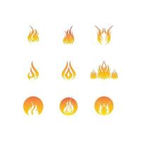 Feuerflammensymbol und Symbolvektorillustration vektor