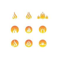 Feuerflammensymbol und Symbolvektorillustration vektor