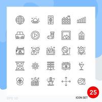 piktogram uppsättning av 25 enkel rader av bil förbindelse förbindelse industri konstruktion redigerbar vektor design element