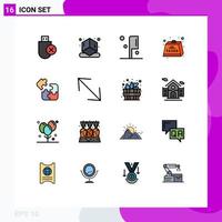 Aktienvektor-Icon-Pack mit 16 Zeilenzeichen und Symbolen für zu zahlende Abgaben für Spielsteuern, editierbare kreative Vektordesign-Elemente vektor