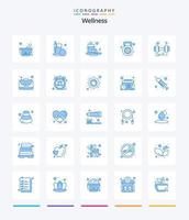 kreatives Wellness 25 blaues Symbolpaket wie Fitnessstudio. Fitness. Tasse. Gewicht. Fitnessstudio vektor