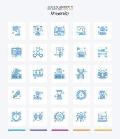 kreativ universitet 25 blå ikon packa sådan som klocka. formel. skola skåp. utbildning. matematik vektor