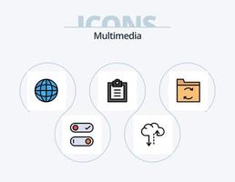 Multimedia-Linie gefüllt Icon Pack 5 Icon-Design. . . Verkehr. Einrichtung. Kasten vektor