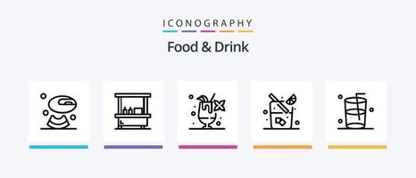 Essen und Trinken Linie 5 Icon Pack inklusive. Lebensmittel. Getränk. Melone. Getränk. kreatives Symboldesign vektor