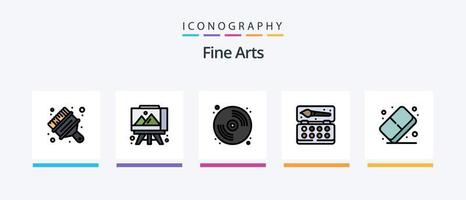 Fine Arts Line gefüllt 5 Icon Pack inklusive Farbe. griechisch. Fernseher. Säule. malen. kreatives Symboldesign vektor